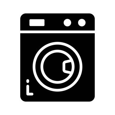 Ön yükleme çamaşır makinesinin modaya uygun kabartma simgesi