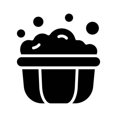 Kabarcıklı küvetin modaya uygun kabartma simgesi