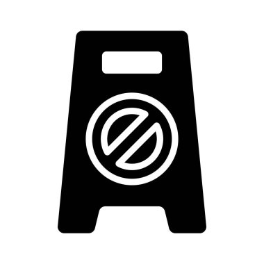 Islak zemin uyarı işaretinin kullanışlı simgesi