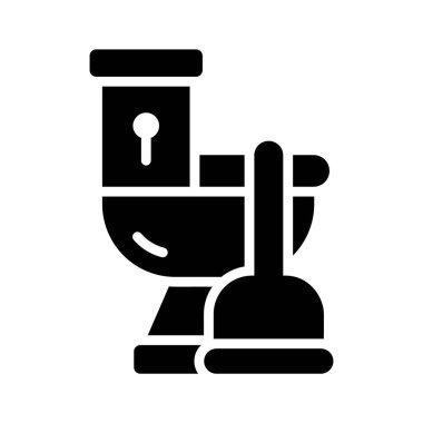 Tuvalet pompası aracının moda kabartma simgesi