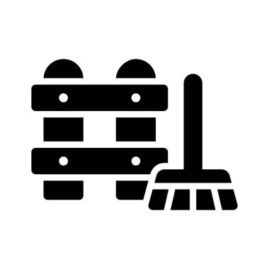 Uzun çit temizliğinin kullanışlı simgesi