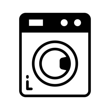 Ön yükleme çamaşır makinesinin modaya uygun kabartma simgesi