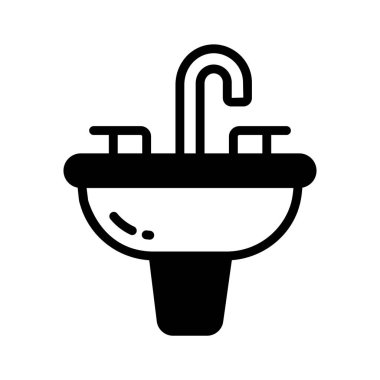 Banyo lavabosunun son moda kabartma simgesi