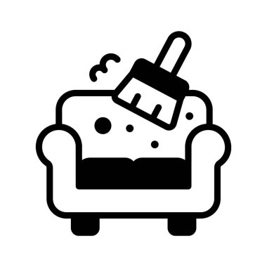 Kanepe temizleme oturumunun kullanışlı simgesi