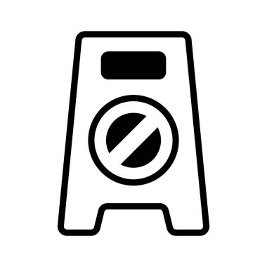 Islak zemin uyarı işaretinin kullanışlı simgesi