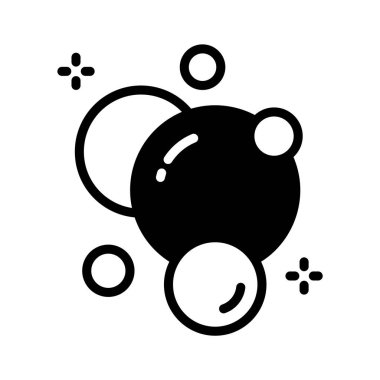 Patlayan sabun baloncuklarının parlak simgesi