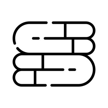 Düzgünce katlanmış giysi yığınının gösterişli tasarım simgesi