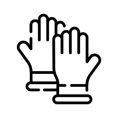 Lastik el eldivenlerinin modaya uygun doğrusal simgesi