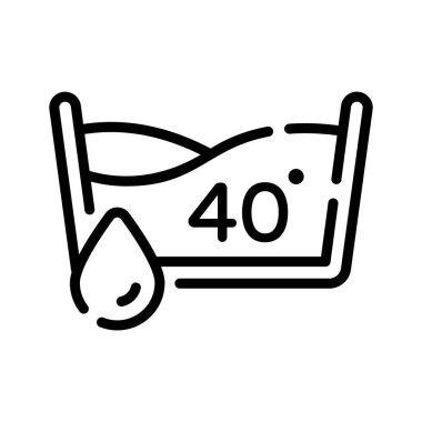 Set su sıcaklığı göstergesinin gösterişli taslak biçimi simgesi