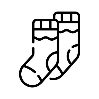 Bir çift çorabın kullanışlı doğrusal simgesi