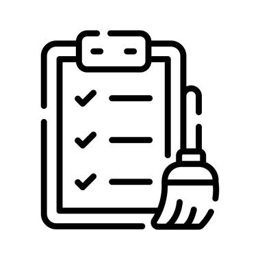 Ev temizleme listesinin moda ana hatları simgesi