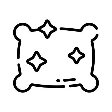 Yumuşak, temiz yastığın modaya uygun doğrusal simgesi