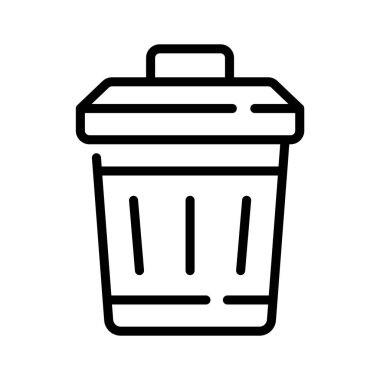 Kapak çöp kutusunun modaya uygun taslak biçimi simgesi