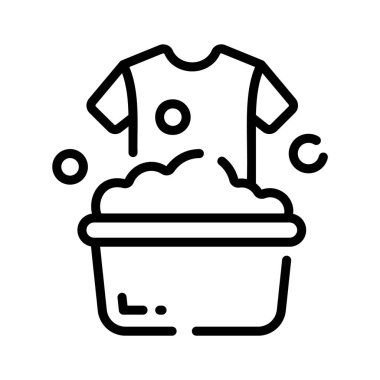 Çamaşır gömleğinin doğrusal simgesini kullanmaya hazır