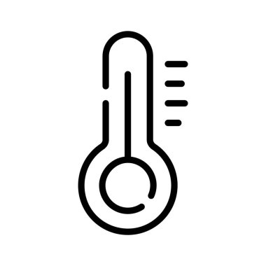 Sıcak su sıcaklığı ölçerin düz çizgi simgesi