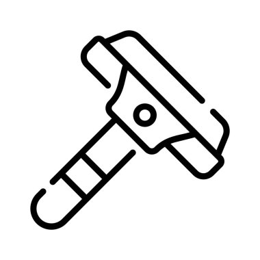 Açılı temizlik sileceğinin gösterişli taslak biçimi simgesi