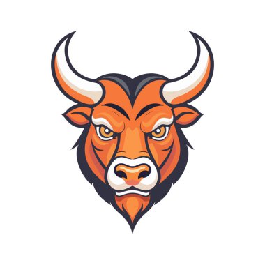 Modern düz maskot logosu bir boğanın kafasını gösteriyor.