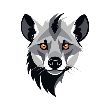 Sırtlan suratlı süper düz maskot logosu.