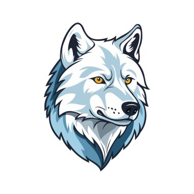 Kuzey Kutbu kurt kafasının modern düz maskot logosu.