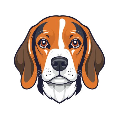 Dost canlısı bir av köpeğinin kullanışlı düz maskot logosu.