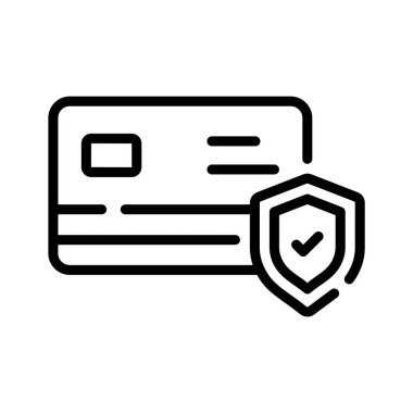 Korumalı kart erişiminin modaya uygun ana hat simgesi