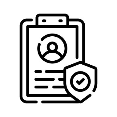 Güvenli biodata profilinin iyi hazırlanmış doğrusal simgesi