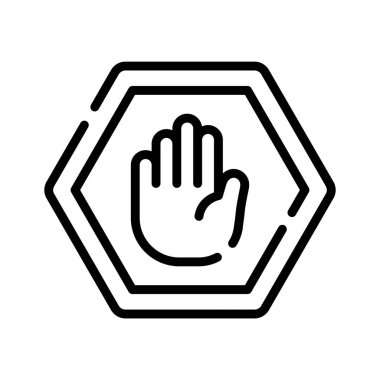 Uyarı dur işaretinin büyüleyici doğrusal simgesi