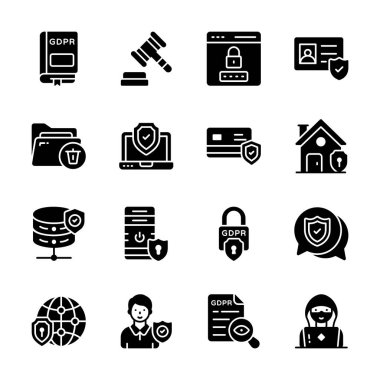 Veri koruma kabartma biçimi simgelerini gösteren bu son koleksiyona bakın