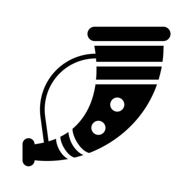 Süslü savaş boynuzunun parlak simgesi.