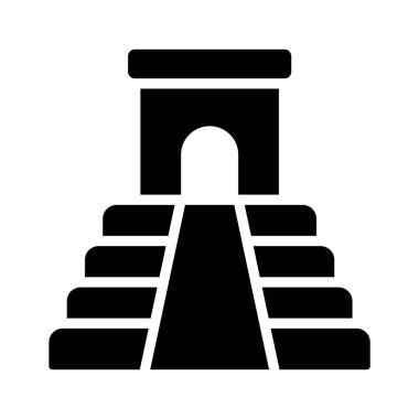 Maya tarzı itza oymanın modern kabartma simgesi