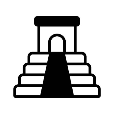 Maya tarzı itza oymanın modern kabartma simgesi