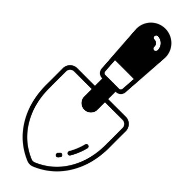 Temel kazma küreğinin moda kabartma biçimi simgesi