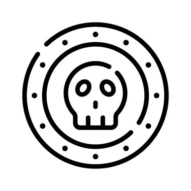 Eski kafatası sikkesinin doğrusal simgesini kullanmak kolay