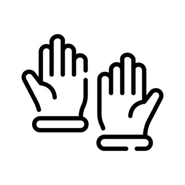 Koruyucu eldivenlerin taslak stil simgesini kullanmak kolay