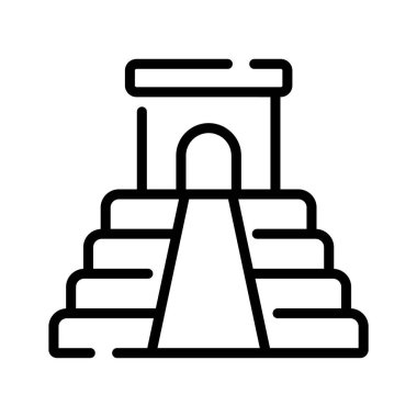 Maya tarzı itza oymanın modern ana hatları simgesi