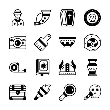 Bu arkeoloji çalışma simgelerinin premium koleksiyonunu indir