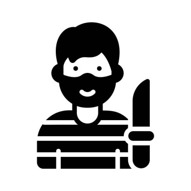 Maskeli katil figürünün modern simgesi.