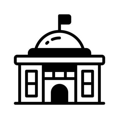 Hükümet binasının ön cephesinin iyi tasarlanmış sembolü