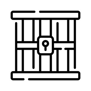 Güvenli hücre yapısının modaya uygun doğrusal simgesi