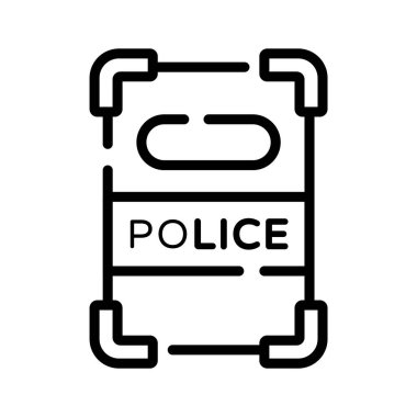 Güçlendirilmiş polis kalkanının iyi tasarlanmış doğrusal simgesi