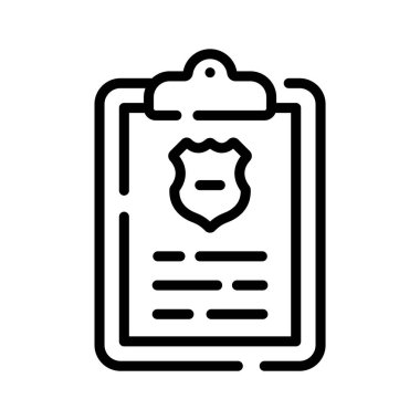 Detaylı polis raporunun ana hatları görsel olarak çekici simgesi