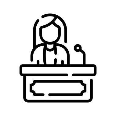 Saray konuşmacısı podyumunun premium doğrusal simgesi