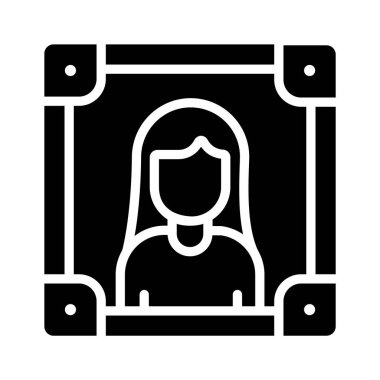 Çerçevelenmiş anne fotoğrafının kabartma stili.