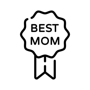 Görsel olarak en iyi anne ödülünü belirten çekici bir çizgi simgesi