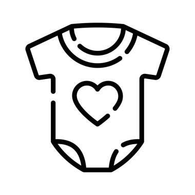 Sevimli romper giysisinin görsel olarak çekici bir taslak simgesi