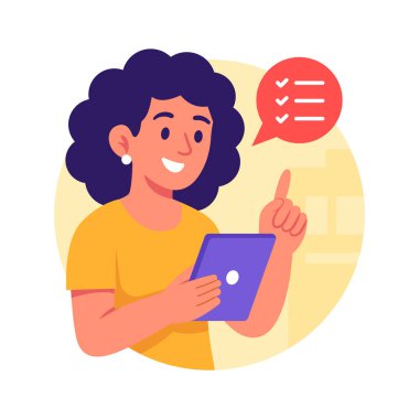 Modern stilde alışveriş denetim listesinin resimlemesini kullanmaya hazır