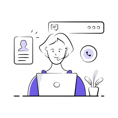 Moda tasarım tarzında tele-sağlık illüstrasyonunu kullanmaya hazır