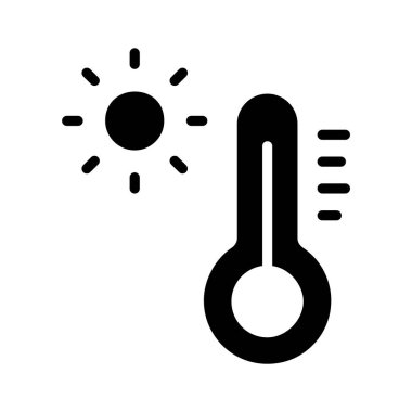 Sıcak sıcaklık göstergesinin büyüleyici bir kabartma simgesi
