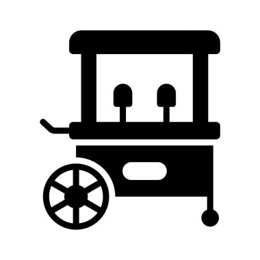 Yuvarlanan şeker tezgahının modaya uygun simgesi