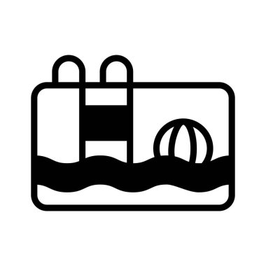 Temiz havuz yüzeyinin iyi hazırlanmış kabartma simgesi.